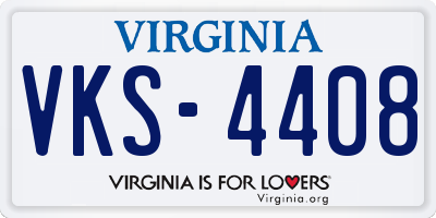 VA license plate VKS4408