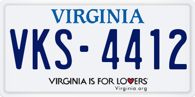 VA license plate VKS4412
