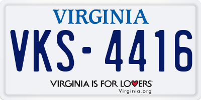 VA license plate VKS4416
