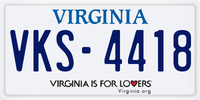 VA license plate VKS4418