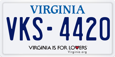 VA license plate VKS4420
