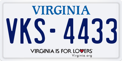 VA license plate VKS4433