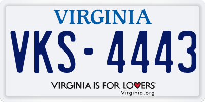 VA license plate VKS4443