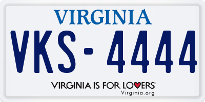 VA license plate VKS4444
