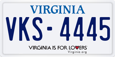 VA license plate VKS4445