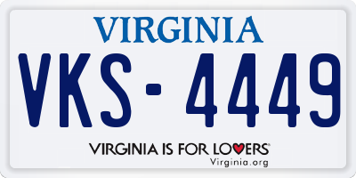 VA license plate VKS4449