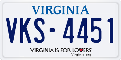 VA license plate VKS4451