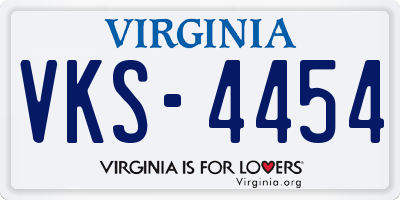 VA license plate VKS4454