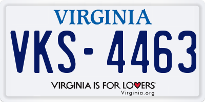 VA license plate VKS4463