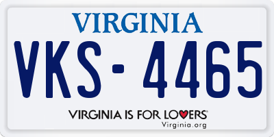VA license plate VKS4465