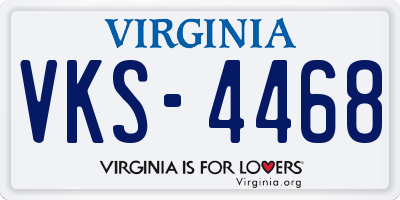 VA license plate VKS4468