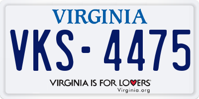VA license plate VKS4475