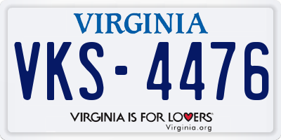 VA license plate VKS4476