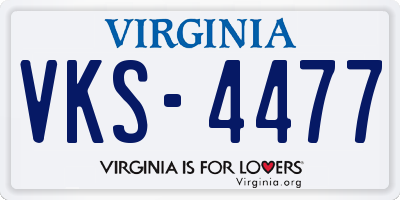 VA license plate VKS4477