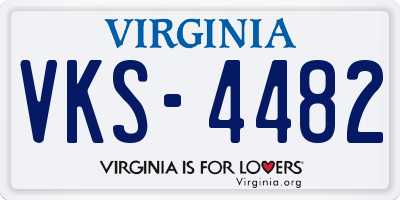 VA license plate VKS4482