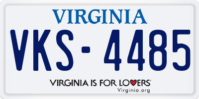 VA license plate VKS4485