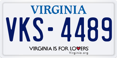 VA license plate VKS4489