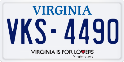 VA license plate VKS4490