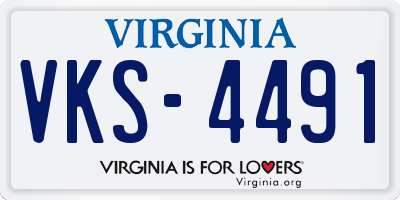 VA license plate VKS4491