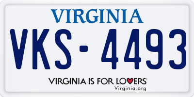 VA license plate VKS4493