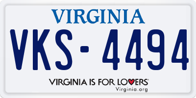 VA license plate VKS4494