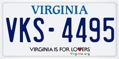 VA license plate VKS4495