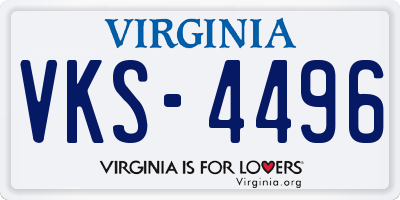 VA license plate VKS4496