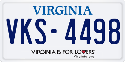 VA license plate VKS4498