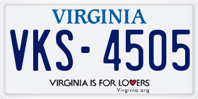VA license plate VKS4505