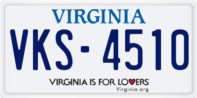 VA license plate VKS4510
