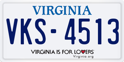VA license plate VKS4513