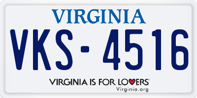 VA license plate VKS4516