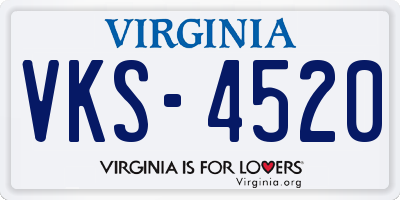 VA license plate VKS4520