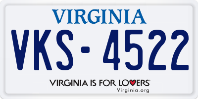 VA license plate VKS4522