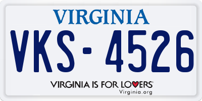 VA license plate VKS4526
