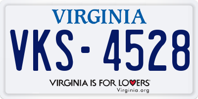VA license plate VKS4528