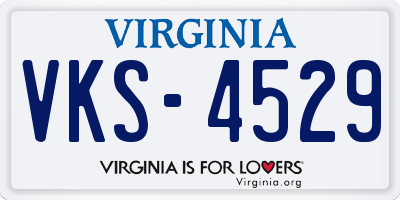 VA license plate VKS4529
