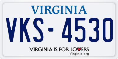 VA license plate VKS4530
