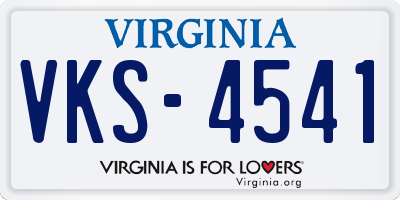 VA license plate VKS4541