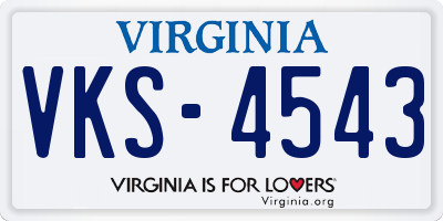 VA license plate VKS4543