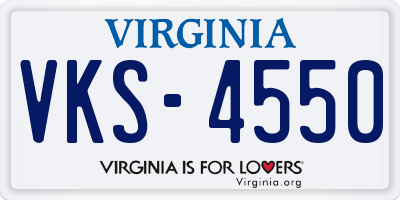 VA license plate VKS4550