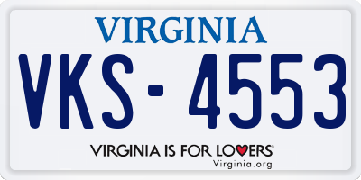 VA license plate VKS4553
