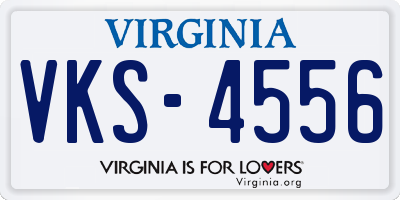 VA license plate VKS4556