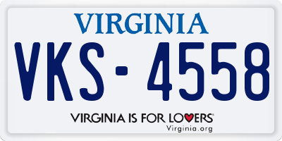 VA license plate VKS4558