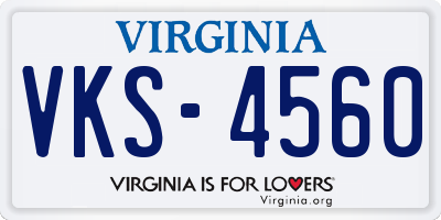 VA license plate VKS4560