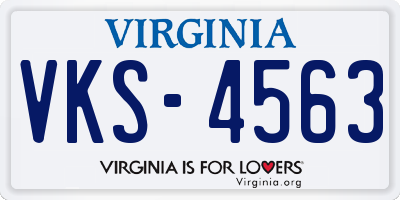 VA license plate VKS4563