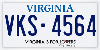 VA license plate VKS4564