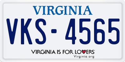 VA license plate VKS4565