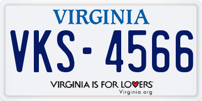 VA license plate VKS4566
