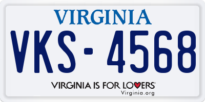 VA license plate VKS4568